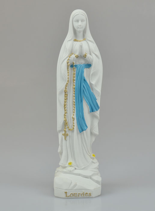 Statue Vierge Marie de Lourdes au Chapelet Or - 18 cm (pic 2)