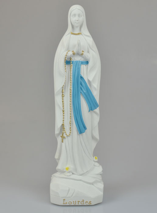 Statue Vierge Marie de Lourdes au Chapelet Or - 28 cm (pic 2)