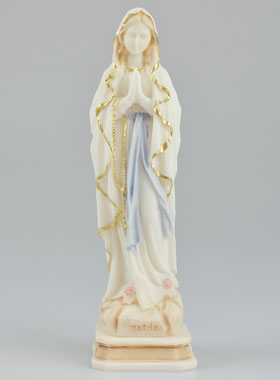 Statue Notre Dame de Lourdes en Albâtre - 20 cm (pic 1)