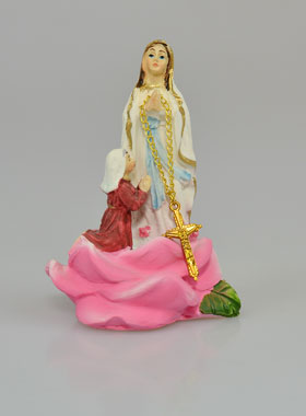 Statue Vierge Marie de Lourdes et Sainte Bernadette - 9 cm (pic 1)