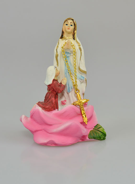 Statue Vierge Marie de Lourdes et Sainte Bernadette - 9 cm (pic 2)