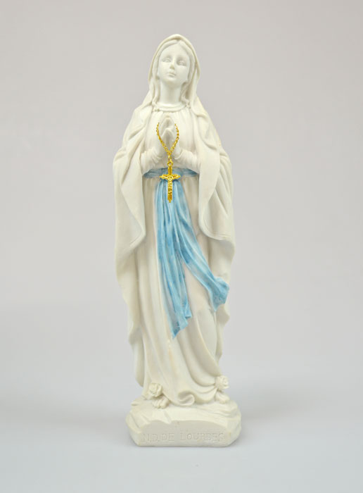 Statue Vierge Marie de Lourdes et son Chapelet Doré - 30cm (pic 2)