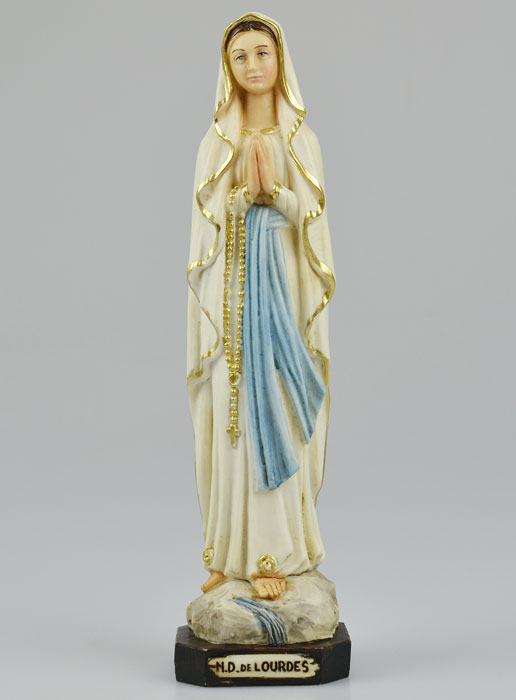 Statue Notre Dame de Lourdes Peinte Main - 20 cm (pic 2)