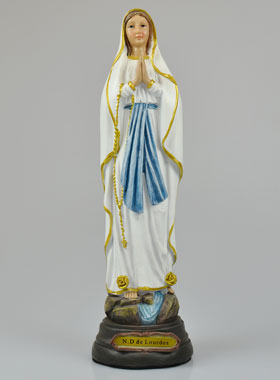 Statue Vierge Marie de Lourdes sur Socle - 12 cm (pic 1)