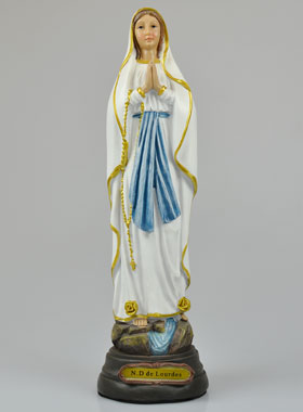 Statue Vierge Marie de Lourdes sur Socle - 20 cm (pic 1)