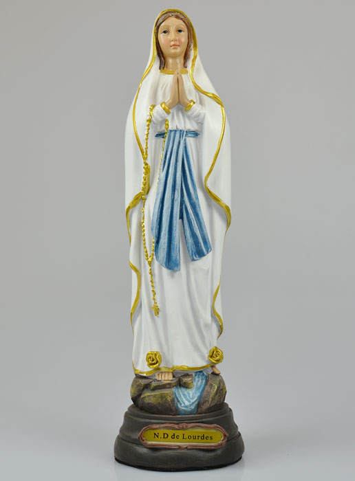 Statue Vierge Marie de Lourdes sur Socle - 20 cm (pic 2)