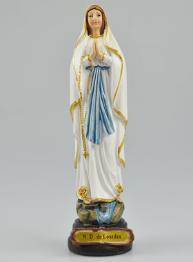 Statue Notre Dame de Lourdes sur Socle - 20 cm (pic 1)