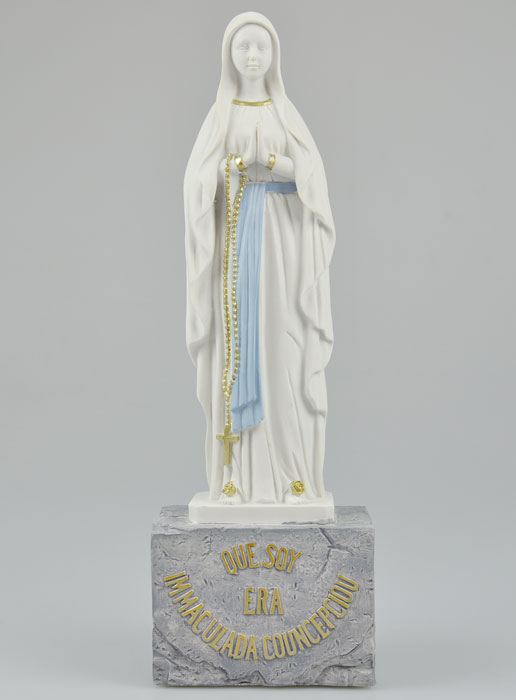 Statue Notre Dame de Lourdes sur Socle - 28 cm (pic 2)