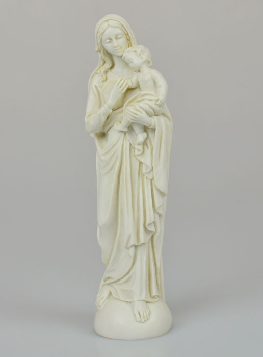 Statue Notre Dame de Tendresse à l'Enfant Jésus - Ton Ivoire - 20 cm (pic 2)