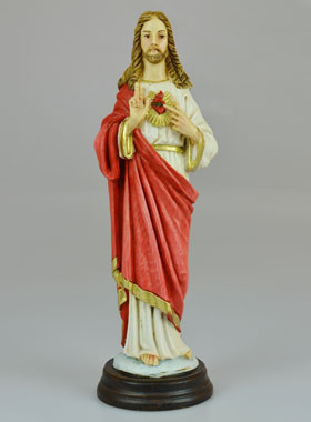 Statue Sacré Coeur de Jésus Peinte à la main - 25 cm (pic 1)