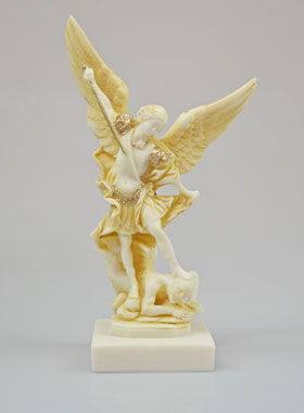 Statue Saint Michel Archange en Albâtre - 22cm (pic 1)