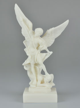 Statue Saint Michel Archange en Albâtre - 23 cm (pic 1)