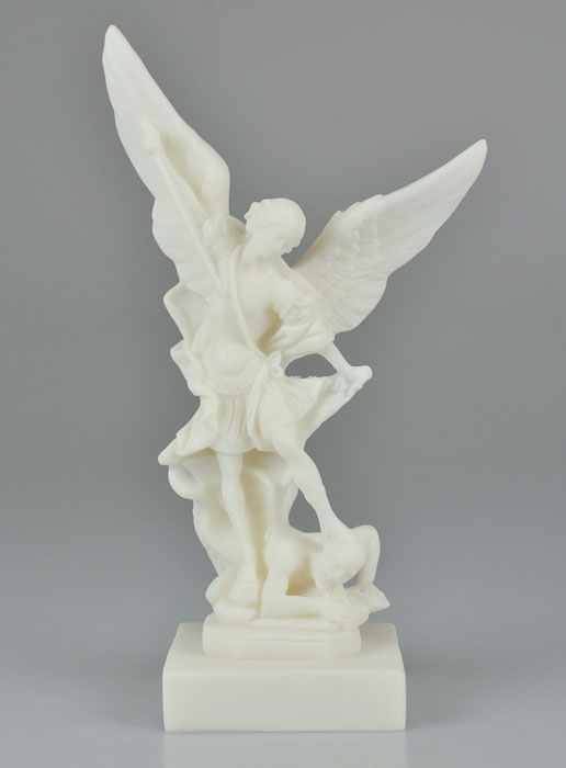 Statue Saint Michel Archange en Albâtre - 23 cm (pic 2)