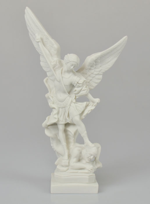 Statue Saint Michel Archange - Résine Blanche - 20 cm (pic 2)