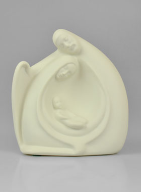 Statue Sainte Famille Moderne - Porcelaine - 14 cm (pic 1)