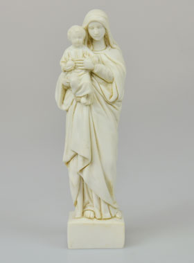 Statue Sainte Vierge Marie à l'Enfant Jésus - Ton Ivoire - 16 cm (pic 1)