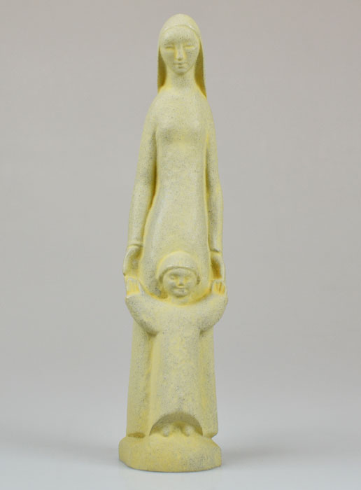 Statue Vierge à l'Enfant Jésus Debout - Ton Granit (pic 2)