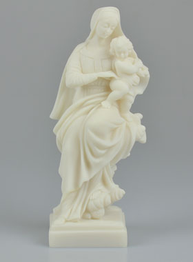 Statue Vierge à l'Enfant Jésus en Albâtre - 20 cm (pic 1)