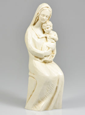Statue Vierge à l'Enfant Jésus Ton Ivoire (pic 1)