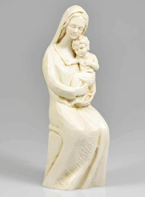 Statue Vierge à l'Enfant Jésus Ton Ivoire (pic 2)