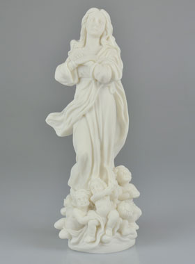 Statue Vierge Marie de l'Assomption en Albâtre - 23 cm (pic 1)