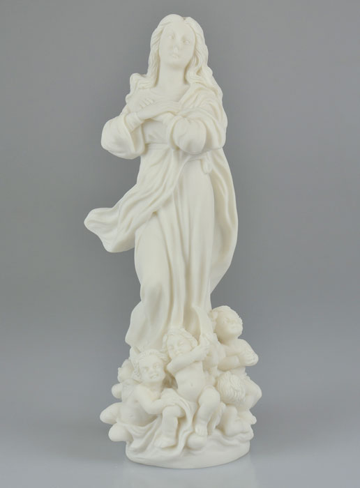 Statue Vierge Marie de l'Assomption en Albâtre - 23 cm (pic 2)