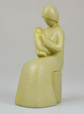 Statue Vierge Marie à l'Enfant Granit Lissée (pic 1)