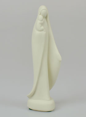 Statue Vierge Marie à l'Enfant Jésus Artisanale - Porcelaine - 16 cm (pic 1)