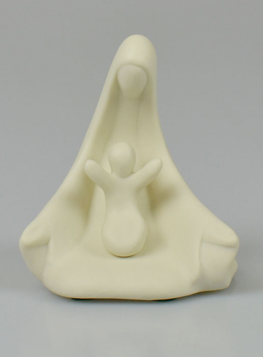 Statue Vierge Marie à l'Enfant Jésus Artisanale - Porcelaine - 9 cm (pic 2)