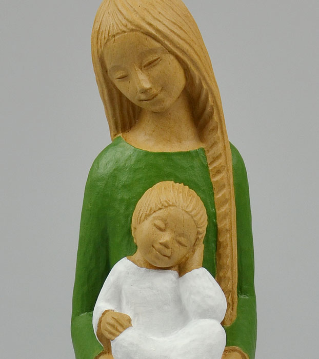 Statue Vierge Marie de la Confiance - Verte (pic 3)