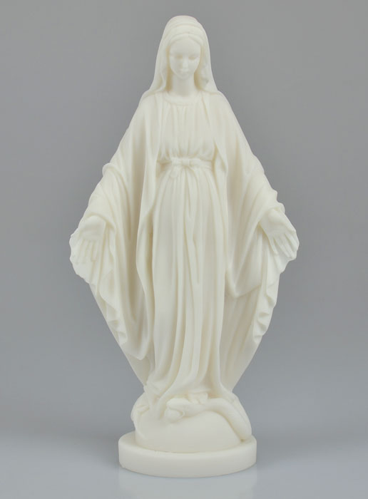 Statue Vierge Marie Miraculeuse en Albâtre - 23 cm (pic 2)