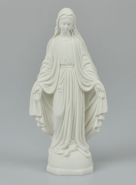 Statue Vierge Marie Miraculeuse - Résine Blanche - 16 cm (pic 1)
