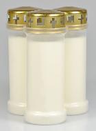 3 Bougies de Cimetière Blanches - 60 Heures