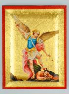 Icône Byzantine Saint Michel Archange Peinte à la Main - 13cm