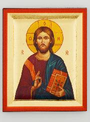 Icône Byzantine du Christ Pantocrator Peinte à la Main - 8 cm