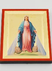 Icône Byzantine Vierge Miraculeuse Peinte à la Main - 8 cm