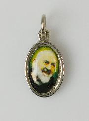 Médaille Saint Padre Pio Argentée - 15mm
