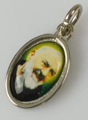 Médaille Saint Padre Pio Argentée - 15mm