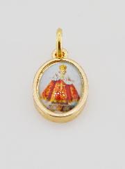 Médaille Enfant Jésus de Prague Dorée - 15mm