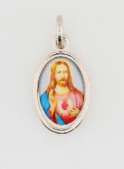 Médaille Sacré-Coeur de Jésus Argentée - 15mm