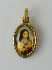 Médaille Sainte Thérèse de l'Enfant Jésus Dorée - 15mm