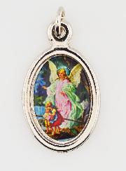 Médaille Ange-Gardien Protecteur Argentée - 23 mm