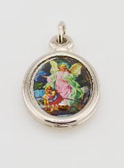 Médaille Ange-Gardien Protecteur Argentée - 23 mm