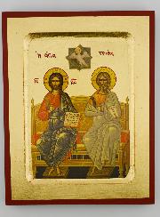 Icône Byzantine Grecque Sainte Trinité - 17 cm