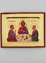 Icône Byzantine Christ au Repas d'Emmaüs - 17 cm