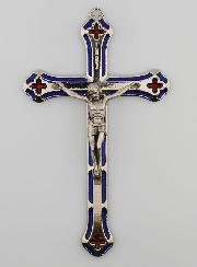 Crucifix Vitrail en Métal Argenté - 13 cm