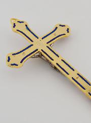 Crucifix Vitrail en Métal Doré - 13cm