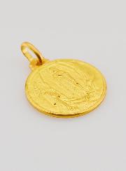 Médaille Notre Dame de Lourdes en Plaqué Or - 18mm
