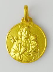 Médaille Saint Joseph en Plaqué Or - 16 mm