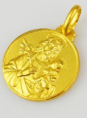 Médaille Saint Joseph en Plaqué Or - 16 mm